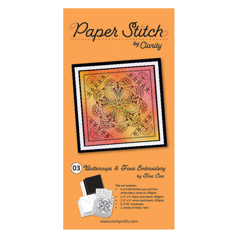 Paper Stitch by Clarity - Buttercups & Fans Embroidery Card Pack (Pre-Order)