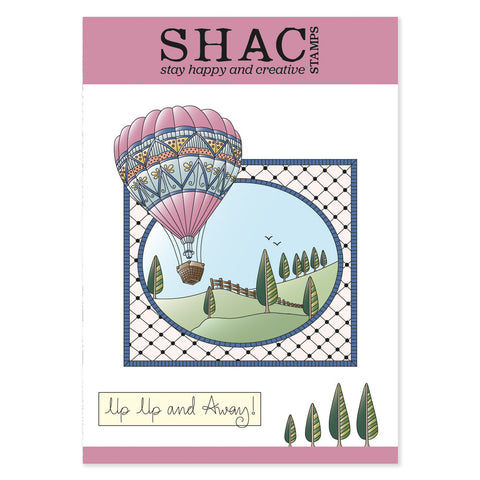 Barbara's SHAC Hot Air Balloon Doodle + Mask A5 Unmounted Stamp Set