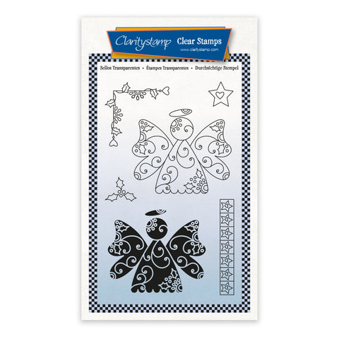 Angels - Tina's 2 Way Christmas Ornaments A6 Stamp Set