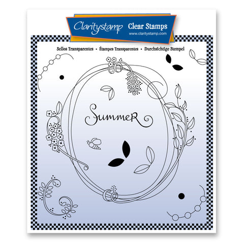 Entwined Summer Oval Wreath Unmounted Clear Stamp Set