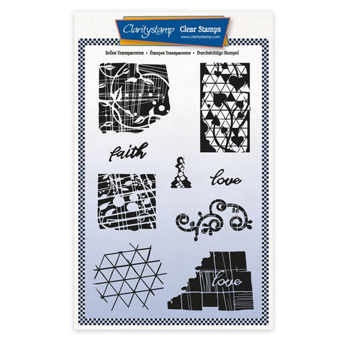 Grungy Grid & Patterns A5 Unmounted Stamp Set