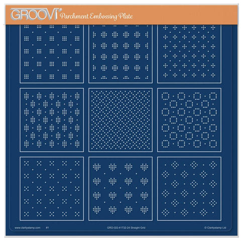 Josie's Straight Embossed Patterns 1 A4 Square Groovi Plate