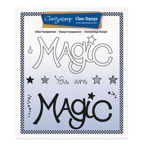 Magic - Feel Good Words 2 Way A5 Square Stamp & Mask Set