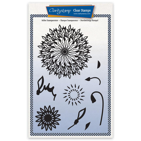 Barbara's Pinwheel Doodle Round A5 Unmounted Stamp Set