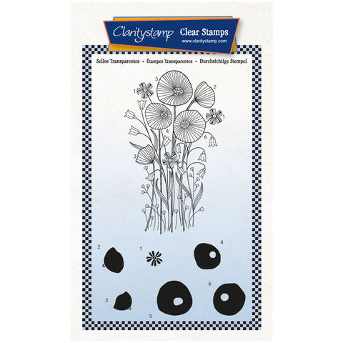 Tina's Poppy Spray A6 Stamp Set