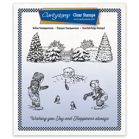 Jayne's Small Winter Scene - Children A5 Square Unmounted Clear Stamp Set