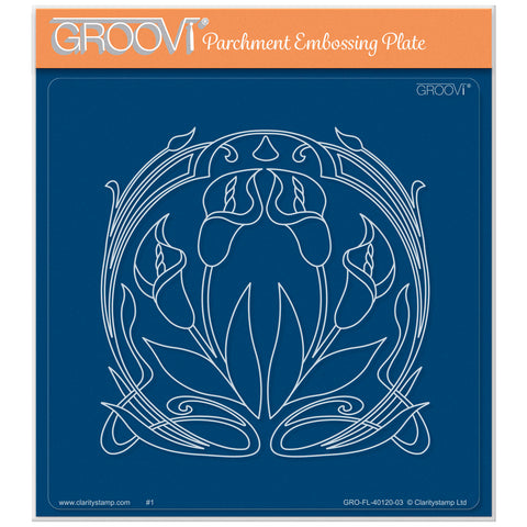 Art Nouveau Lilies A5 Square Groovi Plate