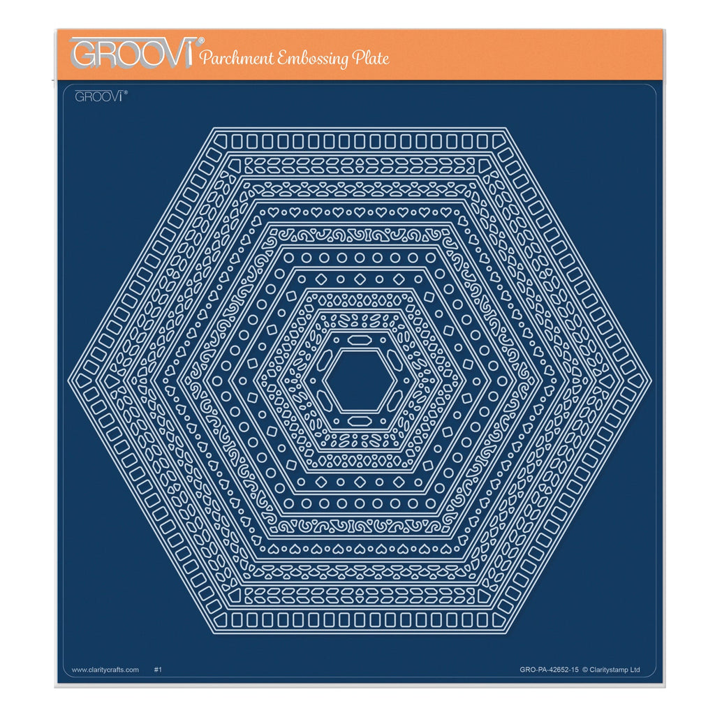 Nested Hexagons Doodle Frame-Its Frames A4 Square Groovi Plate ...