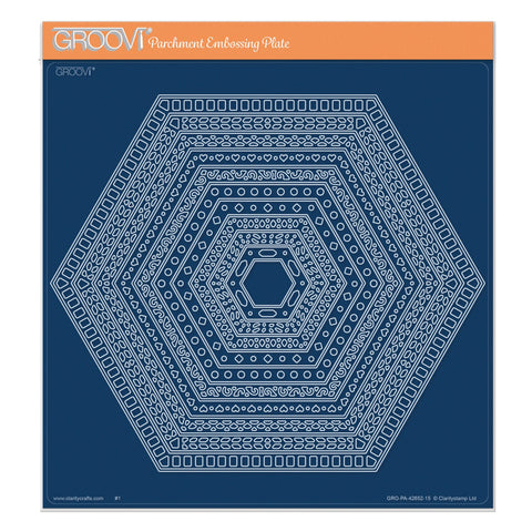 Nested Hexagons Doodle Frame-Its Frames A4 Square Groovi Plate