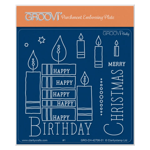Retro Celebration Candles A6 Square Groovi Plate
