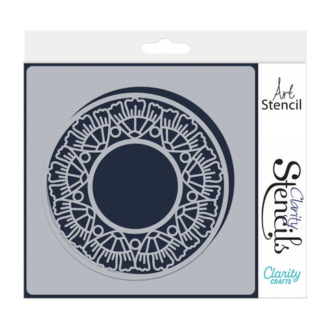 Barbara's Dreambird Circular Decorative Frame 7" x 7" Stencil