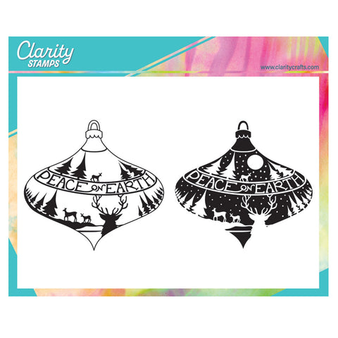 Barbara's Peace on Earth Bauble - Two Way Overlay A5 Stamp & Mask Set