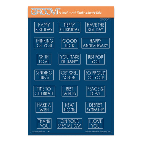 Art Deco Sentiments A5 Groovi Plate
