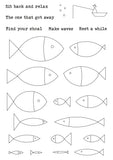 Barbara's SHAC Fish Outline A5 Stamp & Mask Set
