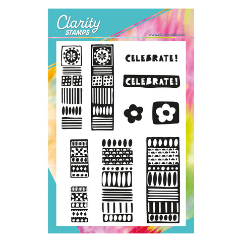 Block Print Celebrate Elements - Two Way Overlay A5 Stamp Set
