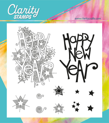 Happy New Year A5 Square Stamp Set