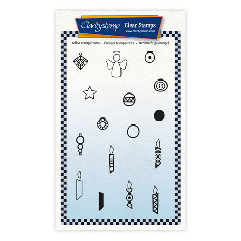 Folkart Christmas Decorations A7 Stamp Set