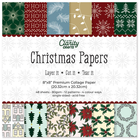 Clarity Christmas Papers - Collage Paper 8" x 8"