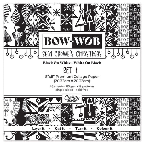 BOW-WOB 8" x 8" Collage Papers - Sam's Christmas Papers Set 1