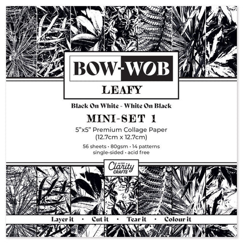 BOW-WOB 5" x 5" Collage Papers - Leafy - Mini Set 1