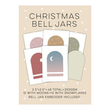 Christmas Bell Jar Card Pack 2.5" x 3.5" with Embedder - 48 Pieces