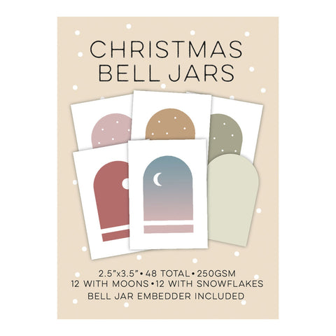Christmas Bell Jar Card Pack 2.5" x 3.5" with Embedder - 48 Pieces