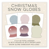 Christmas Snow Globe 4" x 4" Card Toppers with FREE Embedder