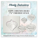 Nested Happy Christmas Bauble 7" x 7" Embedder Stencil
