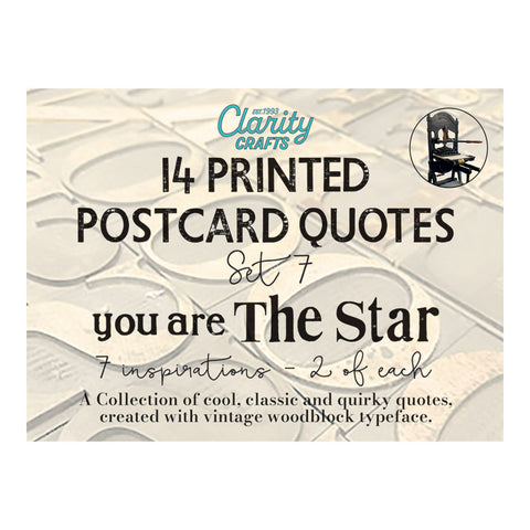 You Are the Star - Slow Down with Clarity Quotes Postcards Set 7