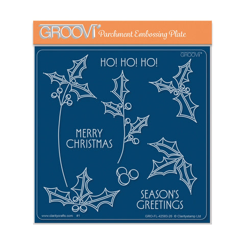 Barbara's Big Blooms - Holly Leaves Midi Groovi Plate