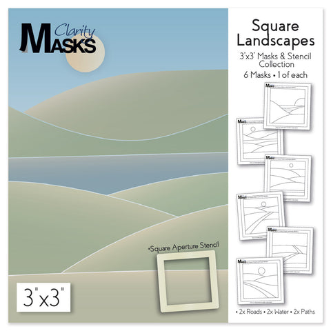 Square Landscapes - 3" x 3" Mask & Stencil Collection