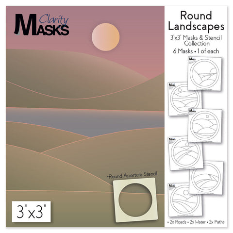 Round Landscapes - 3" x 3" Mask & Stencil Collection