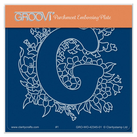 Linda's Floral Alphabet - Letter G A6 Square Groovi Plate