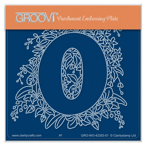 Linda's Floral Alphabet - Letter O A6 Square Groovi Plate