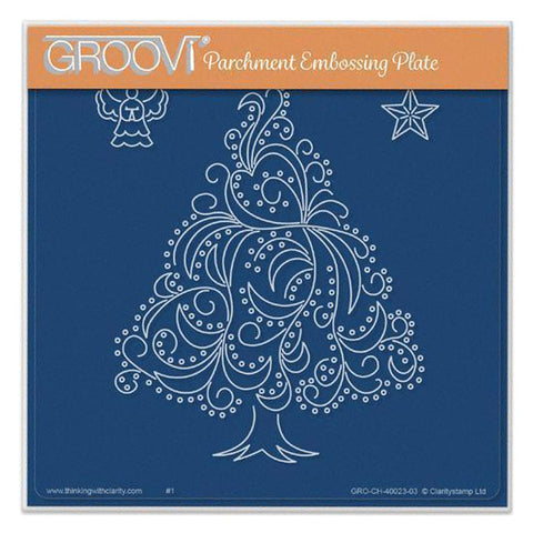 Christmas Tree Swirl A5 Square Groovi Plate