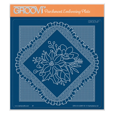 Groovi Grid Overlay - Christmas Posy A5 Square Groovi Plate