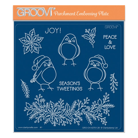 Barbara's Christmas Animals - Robins Midi Groovi Plate