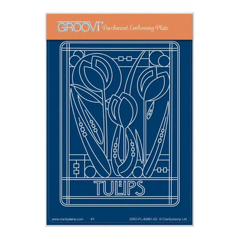 Art Nouveau Tulips A6 Groovi Plate