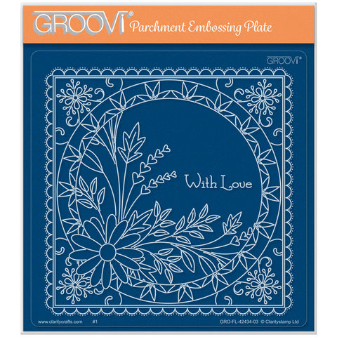 Tina's Floral Swirls & Corners All in One - With Love A5 Square Groovi Plate