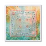 Tina's Floral Swirls & Corners All in One - Very Best Wishes A5 Square Groovi Plate