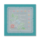 Tina's Floral Swirls & Corners All in One - Very Best Wishes A5 Square Groovi Plate