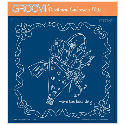 Linda's Tulip Gift Bag A5 Square Groovi Plate