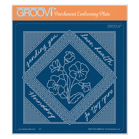 Groovi Grid Overlay - Love, Health & Happiness A5 Square Groovi Plate