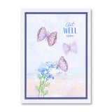 Dotted Blooms & Sentiment Stalks - Set 1 - Happy Birthday A5 Stamp & Mask Set