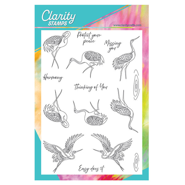 Japanese Cranes - Outlines A5 Stamp & Mask Set – Claritystamp