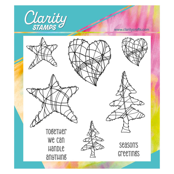 Wire Christmas Shapes A5 Square Stamp & Mask Set – Claritystamp
