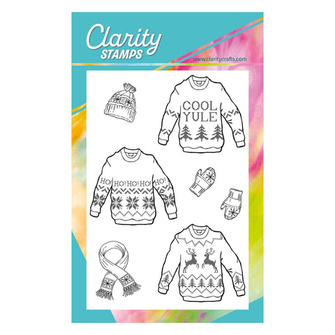 Mini Christmas Jumpers  - Outline A6 Stamp Set