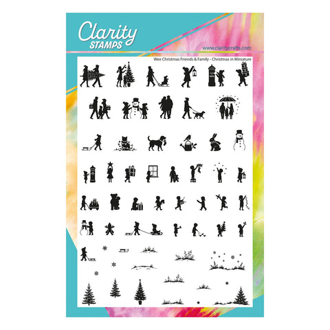 Wee Christmas Friends & Family Silhouettes - Christmas in Miniature A5 Stamp Set