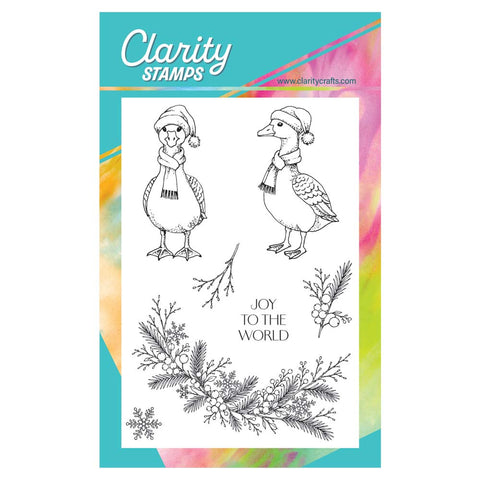 Barbara's Christmas Animals - Geese A6 Stamp & Mask Set