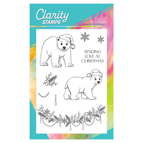 Barbara's Christmas Animals - Polar Bears A6 Stamp & Mask Set